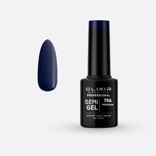 Elixir Make Up Semigel Color Coat Soak Off  756 - Prussian 5ml